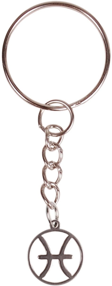 Sleutelhanger/Tashangertje - Zilverkleurige Sleutelring - hanger sterrenbeeld Vissen