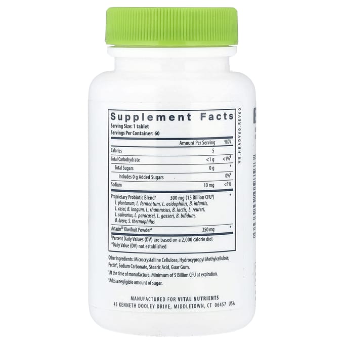 Vital Nutrients, Hyperbiotics®, PRO-15® Geavanceerd Probioticum, 60 Vegan Tabletten