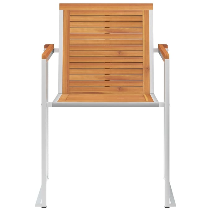 vidaXL - Tuinstoelen - 4 - st - massief - acaciahout - en - roestvrij - staal