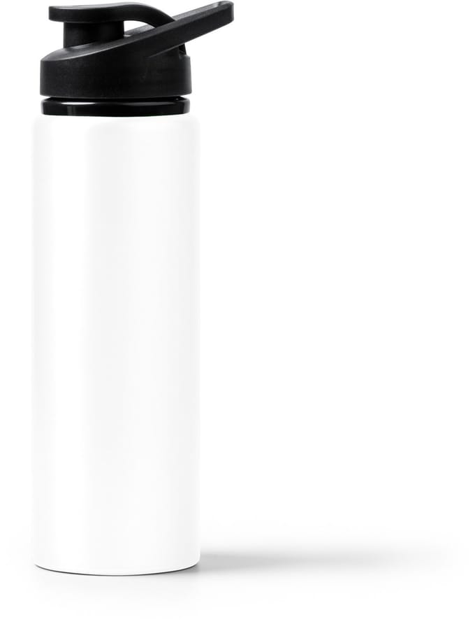 Aluminium drinkfles met metallic afwerking 800 ml kleur Wit Raiden model Raiden Geschikt voor laser techniek