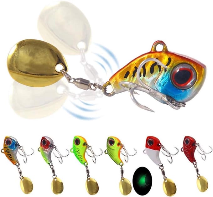 Kunstaas Set - Spinner Lokaas - Forel Vissen - Realistische 3D Ogen - 6 Stuks - Platina