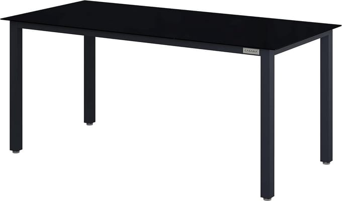 Verstelbare Aluminium Tuintafel voor 8 Personen met Glasblad 190x90x75cm