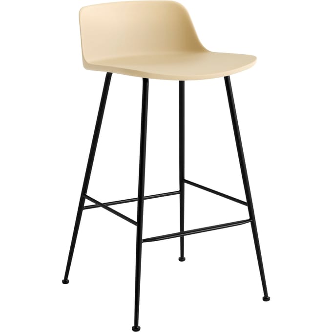 &Tradition Rely Barstoel HW81 & HW86 - beige sand - black - Hoogte 78,5 cm