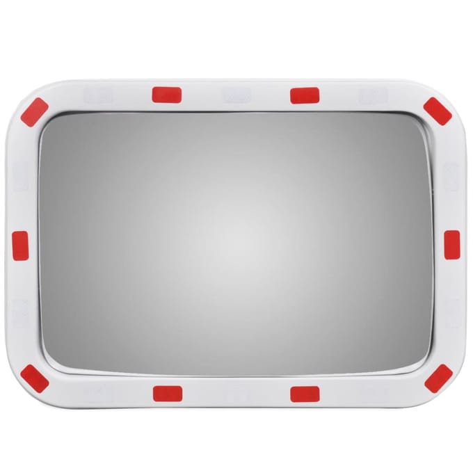Miroir de signalisation convexe rectangulaire 40*60 cm avec réflecteurs