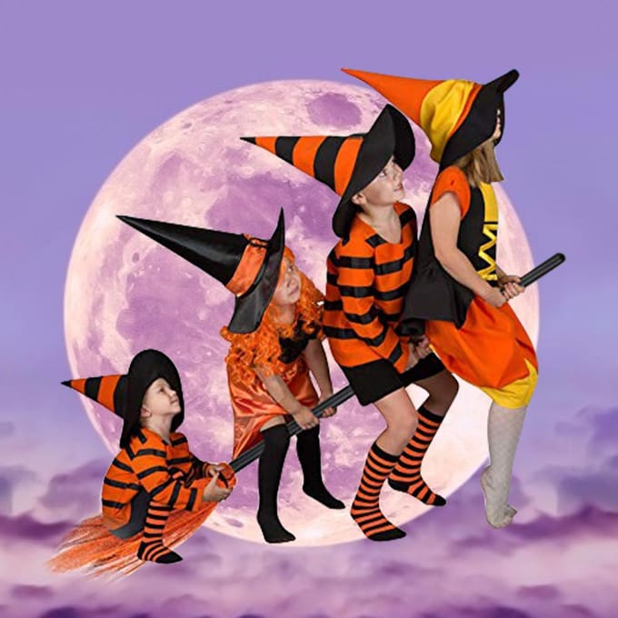 Halloween Heksenbezem Plastic Bezem Requisieten voor Kostuumfeest Halloween Decoratie black