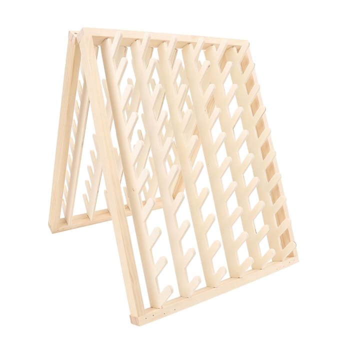 Haarvlechtrek Multifunctioneel Houten Garenrek Haarverlengingsstandaard voor Thuis Salon beige