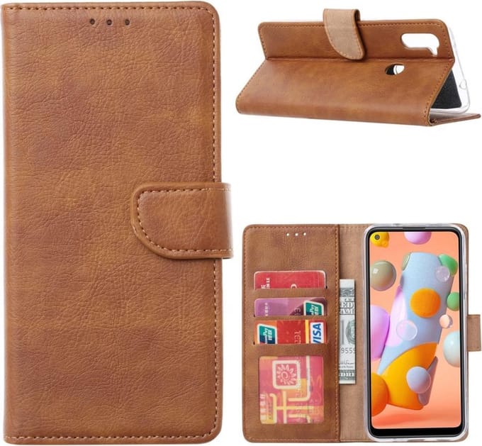 Ntech Geschikt voor Samsung Galaxy A31 Book Case - Bruin