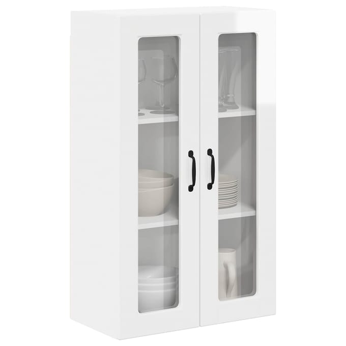 vidaXL Wandglas cabinet PORTO Hoogglans Wit 60 x 31 x 100 cm