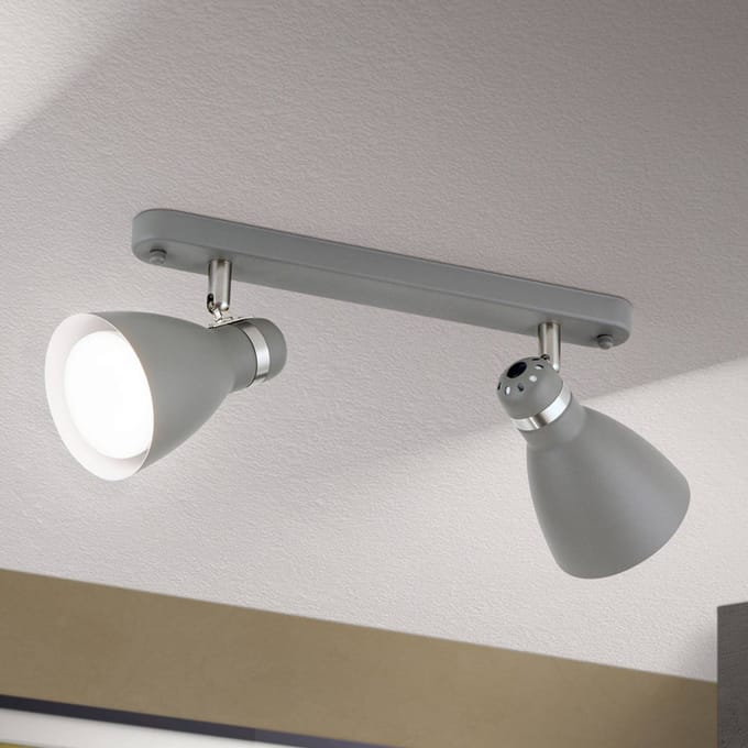 ORION Plafondspot School, 2-lamps, grijs