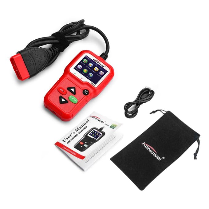 KONNWEI OBDII CAN Diagnosetool Autocodelezer KW680 Motorlampje Scantool OBD II Scanner voor zwart