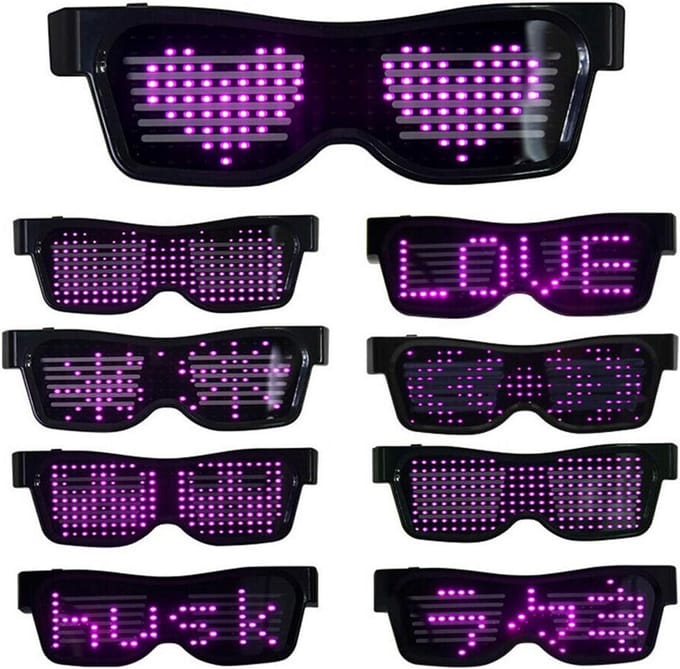 Oplaadbare LED Bril met Bluetooth App Bediening voor Feestjes en Evenementen