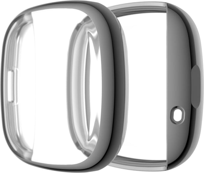 By Qubix - Geschikt voor fitbit Versa 3 / Sense Soft TPU case (volledig beschermd) - Grijs