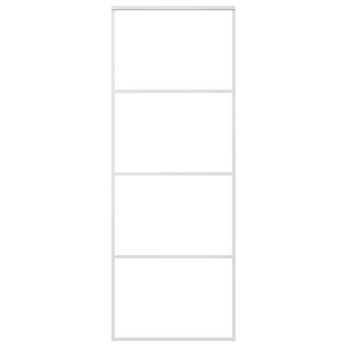 vidaXL - Schuifdeur - 76x205 - cm - mat - ESG-glas - en - aluminium - wit