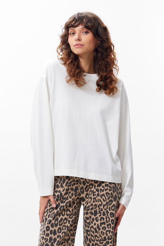 Catwalk Junkie dames O-hals longsleeve shirt wit