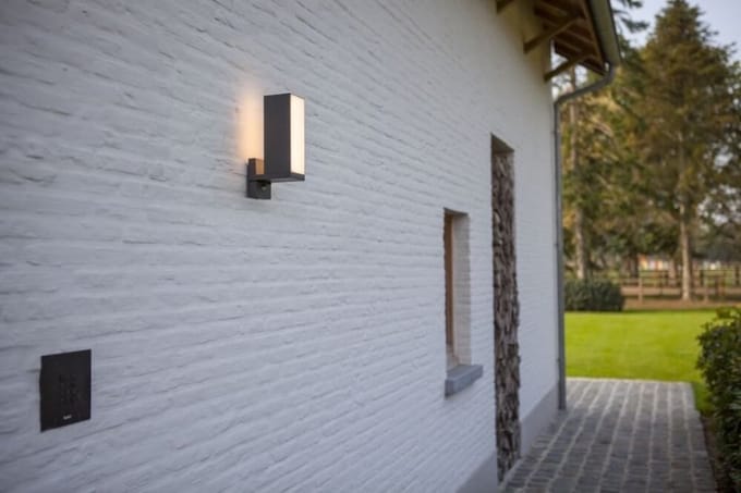 LUTEC Cuba - LED Wandlamp voor buiten met sensor - Donkergrijs