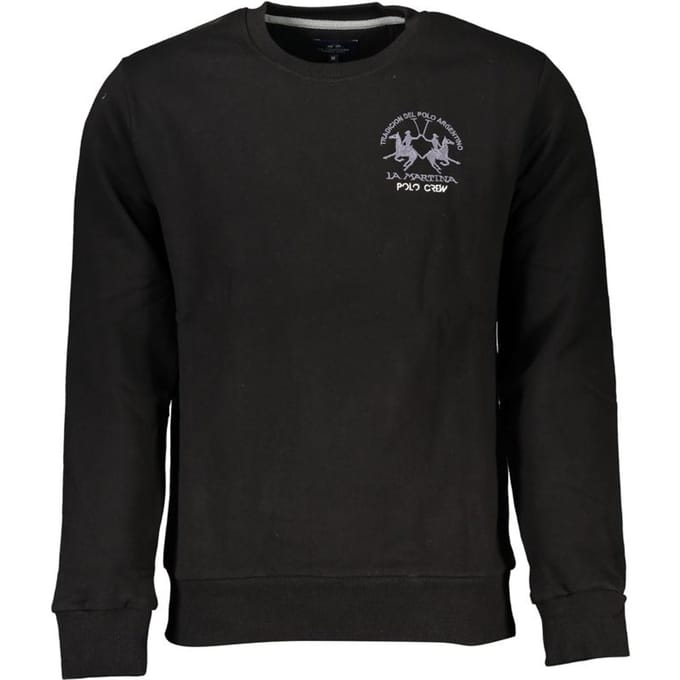La Martina Zwart Katoenen Heren Sweatshirt