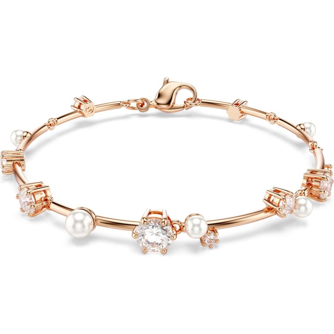 Swarovski 'Constella Bars' Damesgouden Geplateerde Metaalarmband - Roze 5729505
