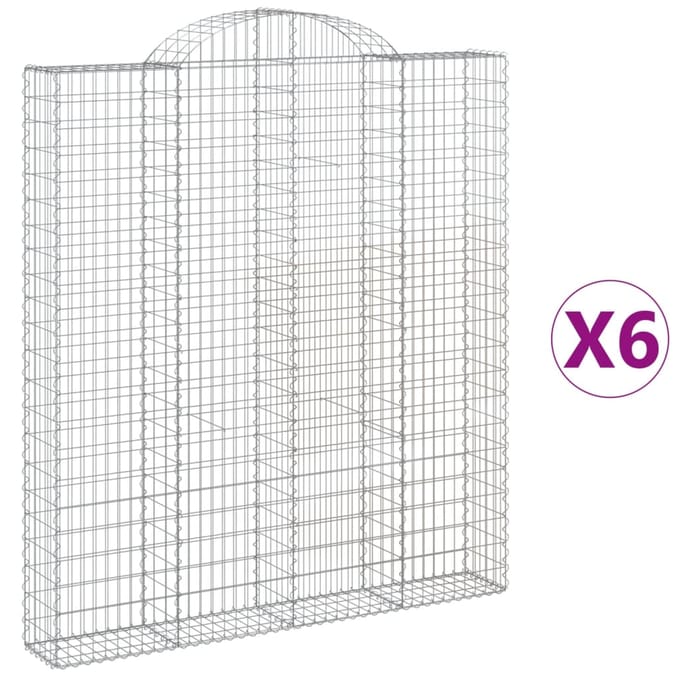 vidaXL - Schanskorven - 6 - st - gewelfd - 200x30x220/240 - cm - ijzer