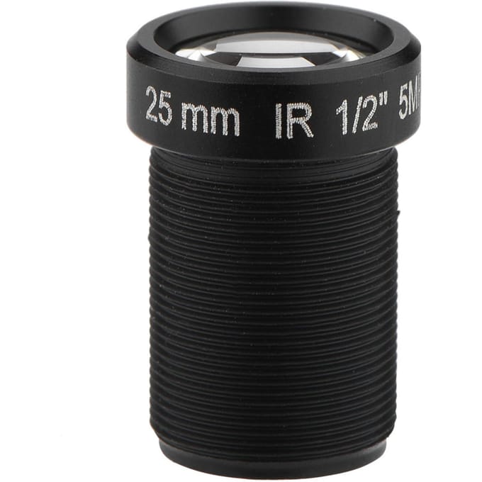 Objectif de caméra CCTV 25 mm super clair 5 millions de pixels 1/2   Objectif de caméra de sécurité pour caméra WiFi black