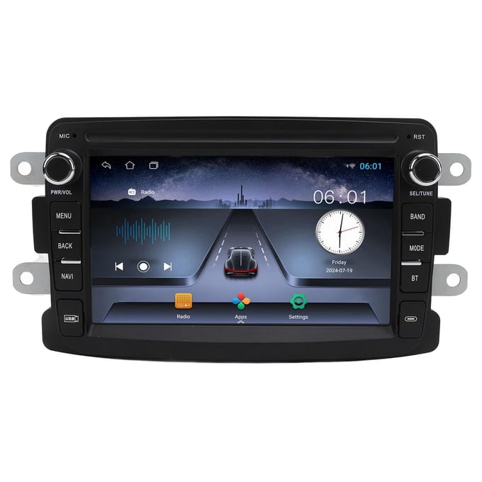 Autoradio 7 Inch Touchscreen voor Carplay Draadloze GPS Navigatie Bluetooth WiFi Achteruitrijcamera voor Duster Logan gray