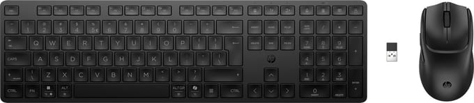 HP 490C multi-device dual-mode stille muis en toetsenbord combinatie- Bluetooth & 2.4GHz -Qwerty- Iso- Zwart