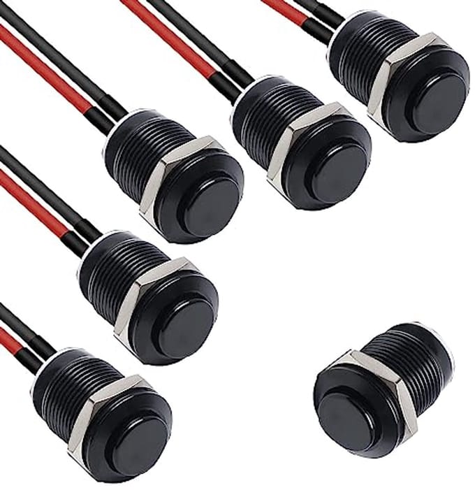 5 Stuks 12 mm Waterdichte Drukknop Schakelaar voor Auto en Toeters