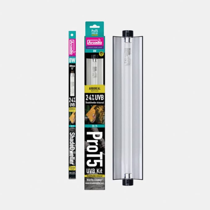 Arcadia Pro T5 Uvb Set Shadeweller Arboreal 2.4% Uvb - Verwarming - 8 Watt