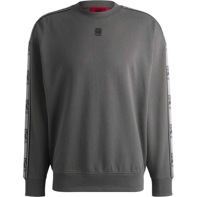 Hugo Heren-sweatshirt van katoen met 'Red Label'-logo (Grijs)