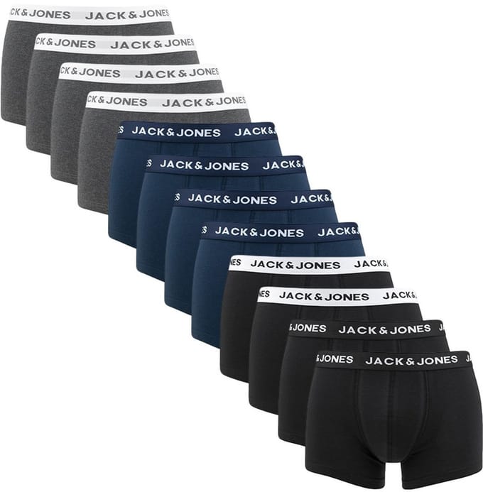 Jack & Jones Heren boxershorts jacsolid 12-pack effen onderbroeken