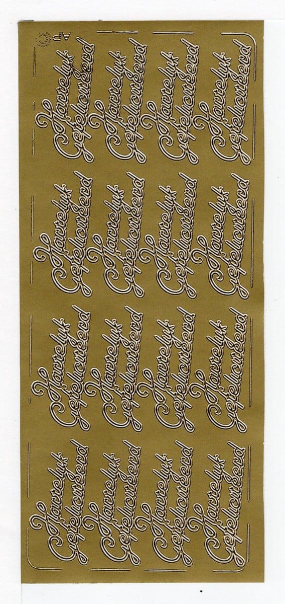 Pickup hobbysticker 2 stuks per verpakking 005 hartelijk gefeliciteerd goud