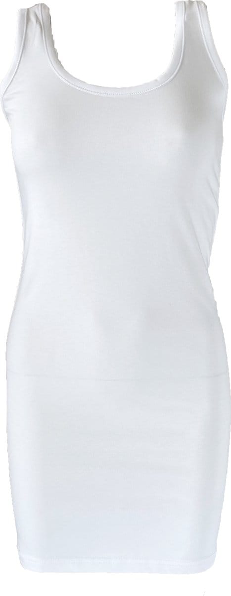 MOOI! Company - Top mouwloos - Marieke lange top - Aansluitend model - Kleur  Wit- XL