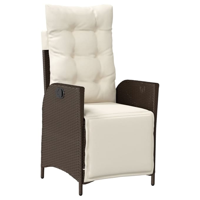 vidaXL - 5-delige - Tuinset - met - kussens - poly - rattan - bruin