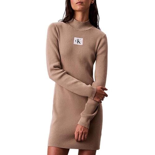 Jurk Calvin Klein Jeans Neck Mini Dress