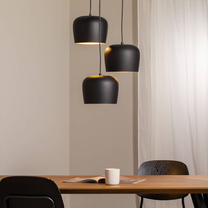 Opviq Hanglamp Berceste N-1413, zwart, metaal 3-lamps rond