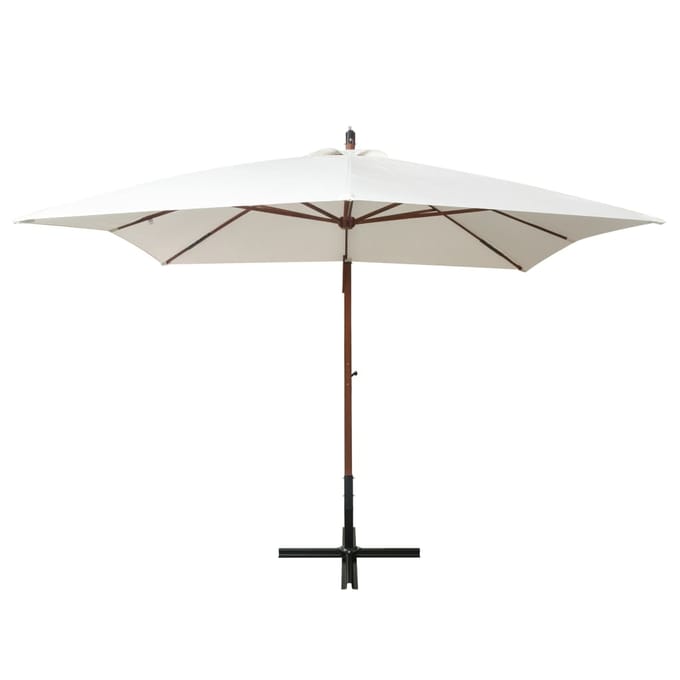 vidaXL - Zweefparasol - met - houten - paal - 300x300 - cm - wit