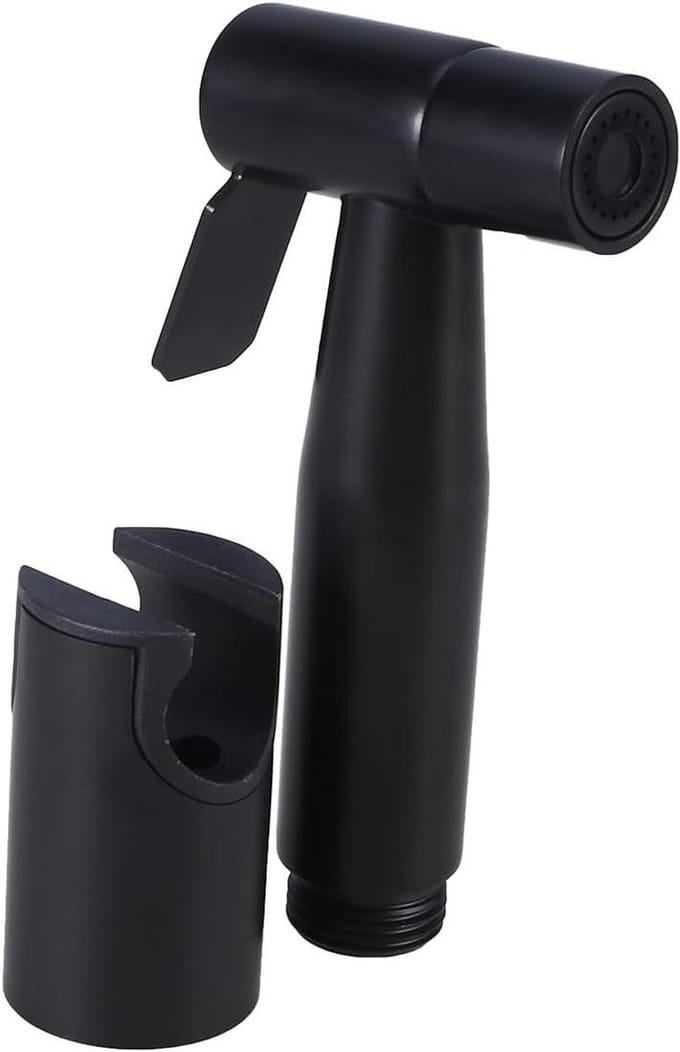 Handdouche Set - Toilet Sproeier - Hygiënisch Werken - Naadloze Constructie - 12 cm - Mat Zwart