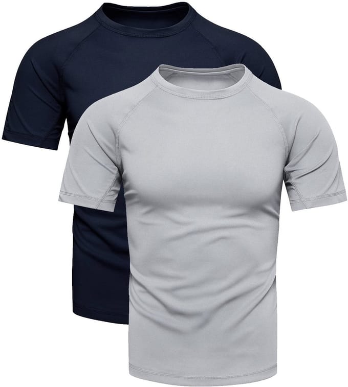 Recea Serie - Sportshirt - Granat en Grijs - Gerecycled Polyester - Raglanmouwen