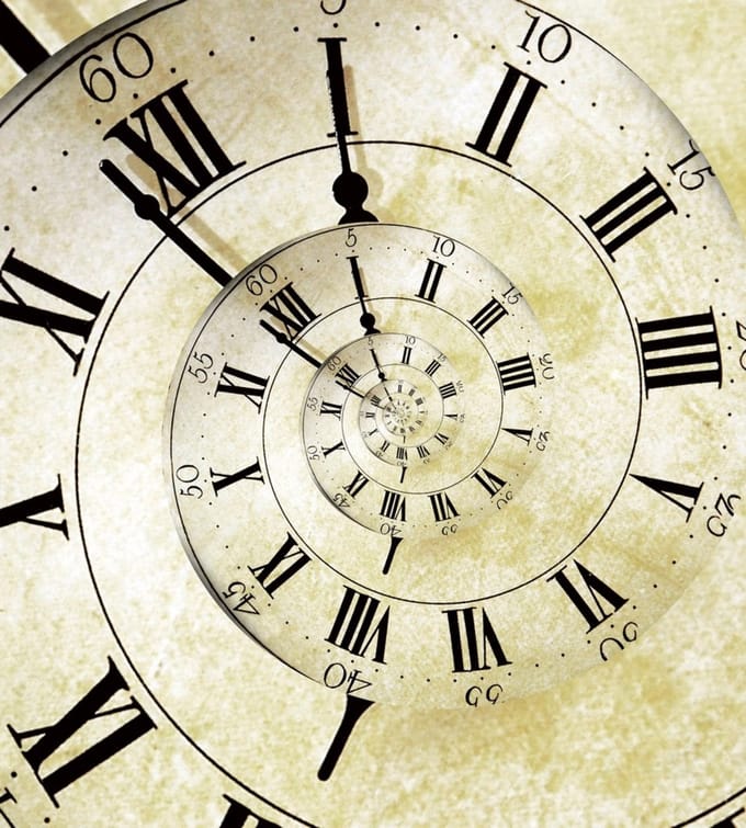 Fotobehang - Spiral Clock 225x250cm - Vliesbehang