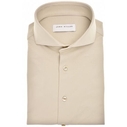 John Miller Overhemd Plain Color Hyperstretch Cutaway Collar Zand / male