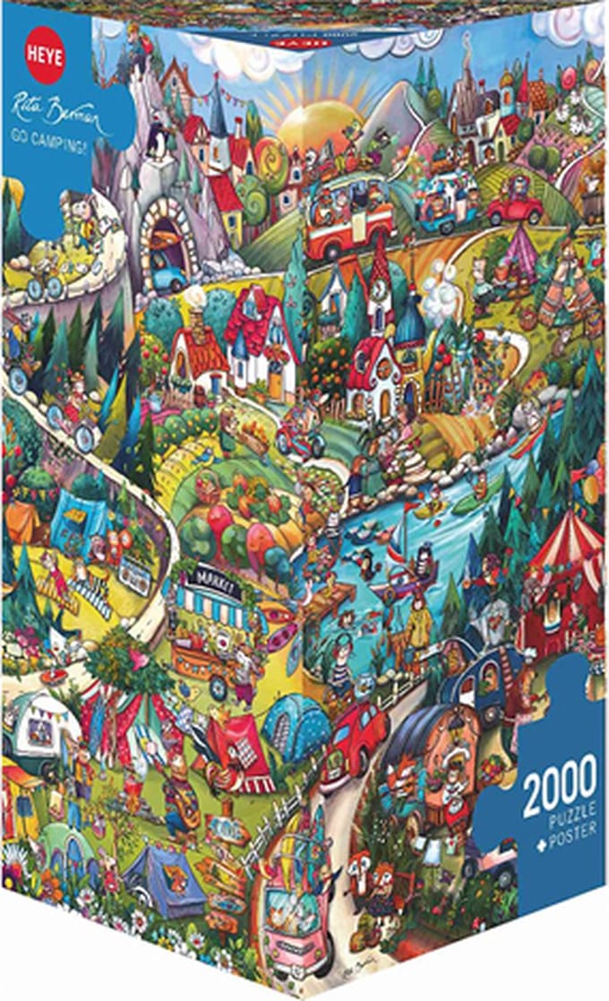 Heye legpuzzel Go Camping 2000 stukjes - cartoon puzzel.
