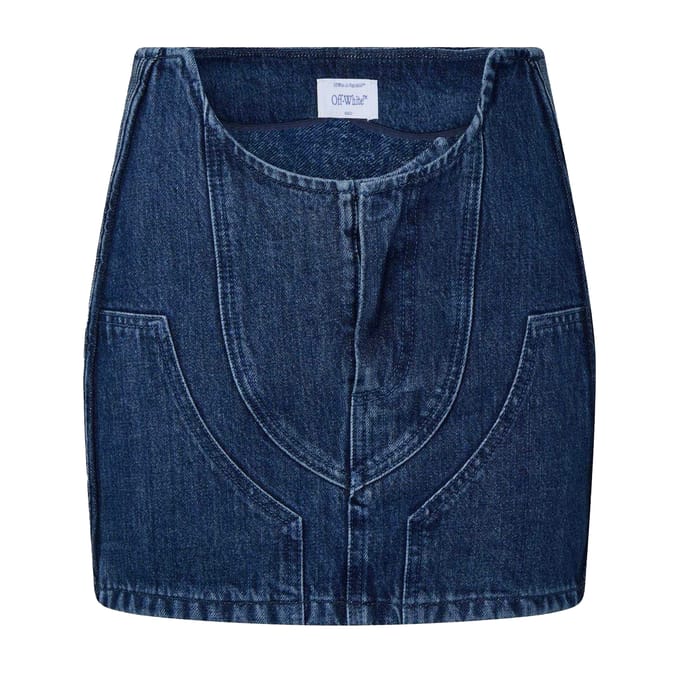 Off White Dames/Dames Cargo Denim Minirok (Blauw)