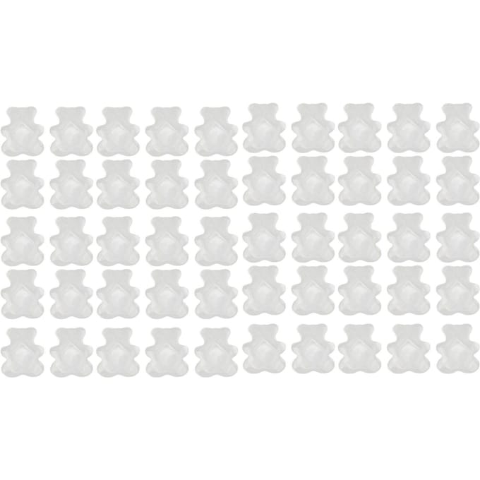 Lot de 50 embouts de manucure en verre transparent avec motif petit ours white