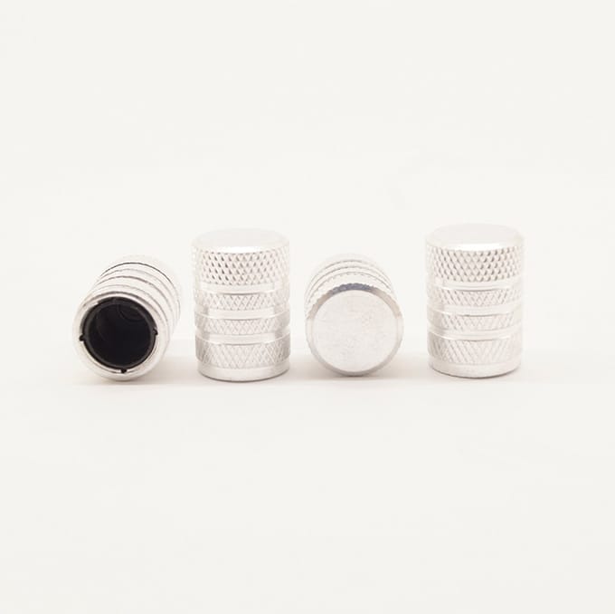 Schrader (auto) ventiel - Zilver aluminium - kunststof kern - grip