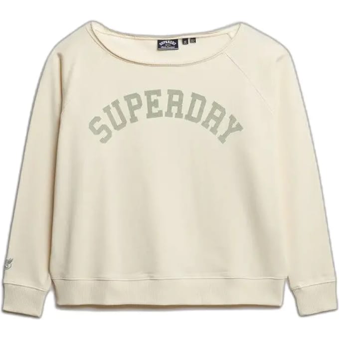 Superdry - Athletic Essentials Bardot sweatshirt met ronde hals - Dames - Truien
