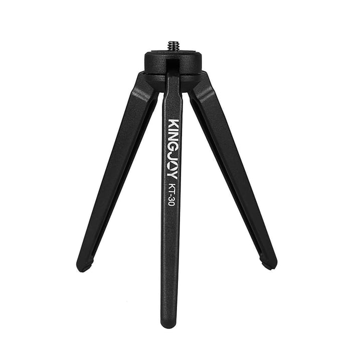 KINGJOY Draagbare Mini Statief Stabilisator Stabiele Aluminiumlegering Desktop Tafelblad Driepoot Standaard zwart