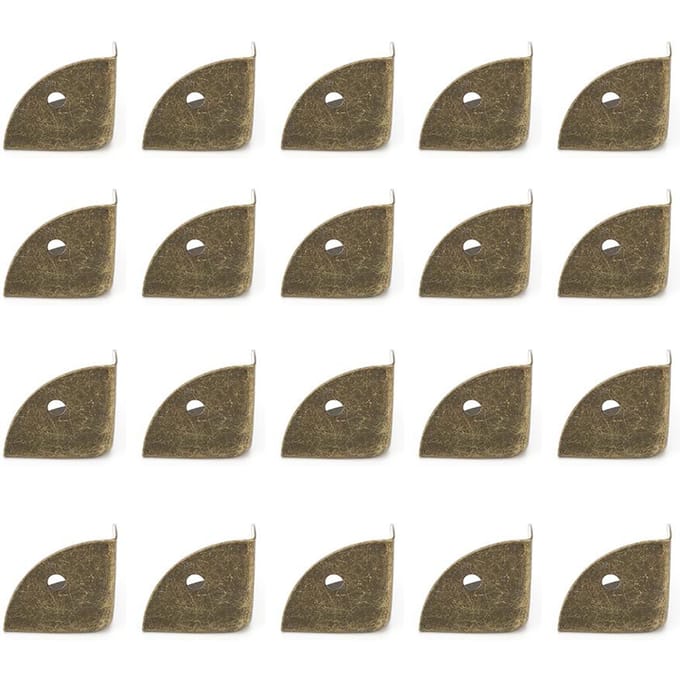 20 stuks antieke doosbescherming hoekkast randbescherming bronzen hoekafdekking 26 x 26 mm 20 stuks brown
