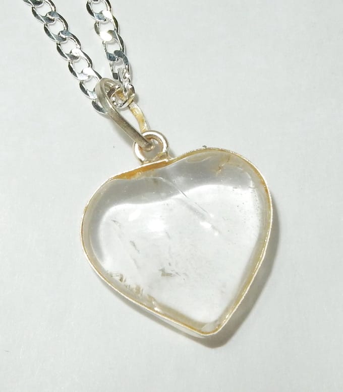Bergkristal Zilver Hartje Hanger