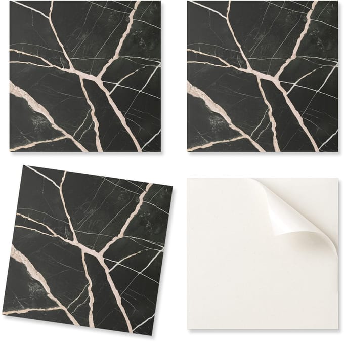 Zelfklevende vinyltegels met elegant marmerprint, 9x30x30 cm