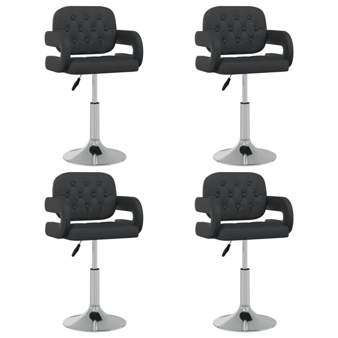 vidaXL - Eetkamerstoelen - draaibaar - 4 - st - kunstleer - zwart