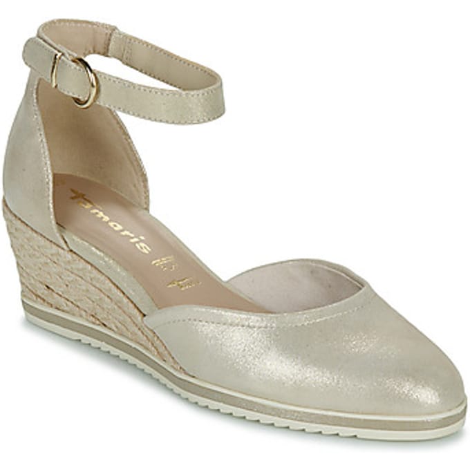 Tamaris Espadrilles Sleehak goud Leer - Maat 41